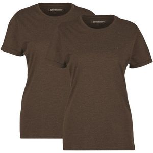 Deerhunter Womens Basic T-Shirt 2-Pack T-shirt (Dames |bruin)