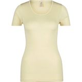Engel - Womens Unterhemd S/S - Merino Ondergoed - Wit/Grijs - 70% Wol, 30% Zijde