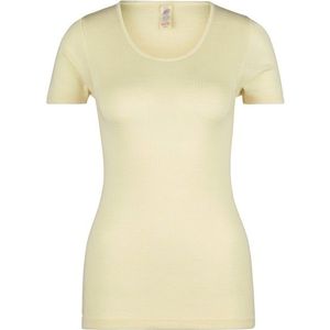 Engel - Womens Unterhemd S/S - Merino Ondergoed - Wit/Grijs - 70% Wol, 30% Zijde