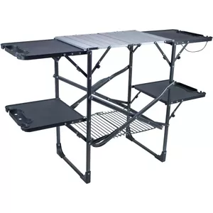Opvouwbare campingkast met 4 vakken, grijs, 60 x 40 x 50 cm, vouwbox