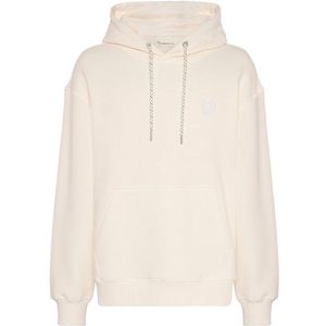 KnowledgeCotton Apparel Loose Kangaroo Pocket Sweat with Embroidery Hoodie (wit)