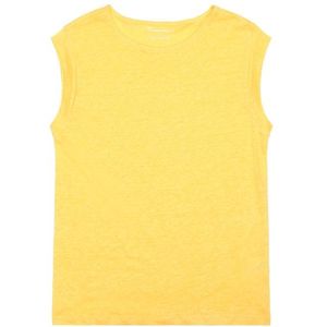 KnowledgeCotton Apparel Womens Loose Fold Up Linen Top (Dames |geel)