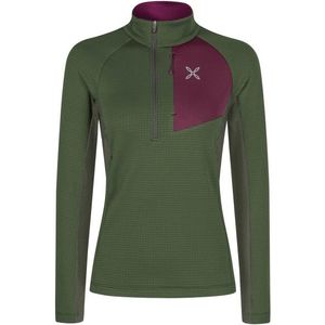 Montura Womens Stretch Color 3 Zip Maglia Fleecetrui (Dames |olijfgroen)