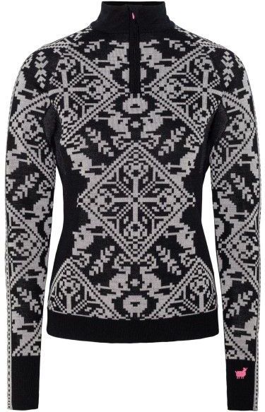 Kari Traa - Saga Half Zip - Merino-ondergoed - Grijs/Zwart