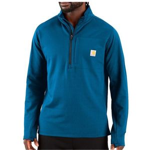 Carhartt - Mock Neck Half-Zip T-Shirt - Blauw - Longsleeve