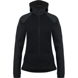 Stoic Womens MerinoFleece335 KuolpaSt Zip Hoody Fleecevest (Dames |zwart)