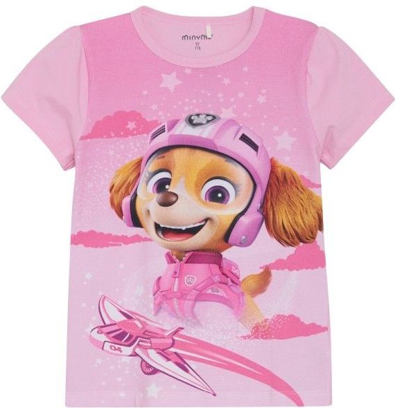 Minymo - Kid's TShirt - Roze - 95% Katoen, 5% Elastaan