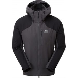 Mountain Equipment Frontier Hooded Jacket Softshelljack (Heren |zwart/grijs)