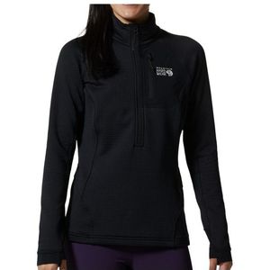 Mountain Hardwear Womens Polartec Power Grid Half Zip Fleecetrui (Dames |zwart)