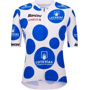 Santini La Vuelta Polka Dot Jersey Fietsshirt (Heren |blauw)