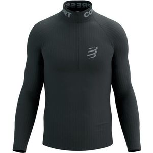 Compressport 3D Thermo Half Zip L/S Top Hardloopshirt (zwart)