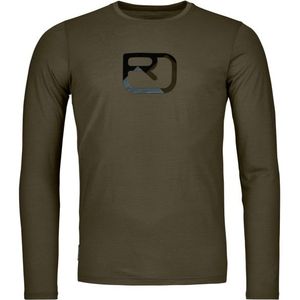 Ortovox - 150 Cool Mountain Silhouette - Merinoshirt - Bruin/Olijfgroen - Lange Mouwen