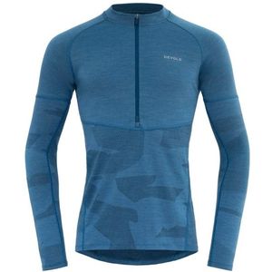 Devold Standal Merino Shirt Zip Neck Fietsshirt (Heren |blauw)