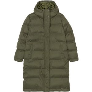 Selfhood Womens Hooded Puffer Coat Lange jas (Dames |olijfgroen)