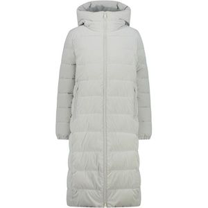 CMP Womens Long Coat Fix Hood Nylon Silk Touch Lange jas (Dames |grijs)