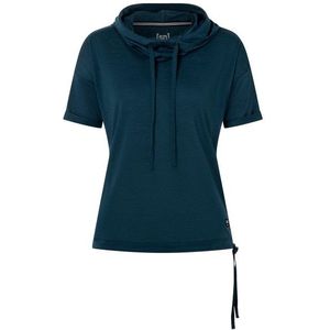 super.natural - JustShort Hoodie - Blauw - 50% Wol 50% Polyester