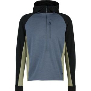 Stoic MerinoWaffleFleece320 NorrdalSt 3/4 Zip Hoody Merinohoodie (Heren |blauw)