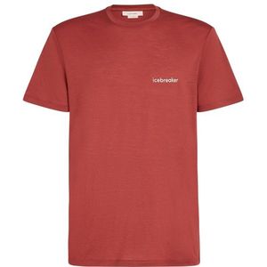 Icebreaker Merino 150 Tech Lite S/S Tee IB Wordmark Merinoshirt (Heren |rood)