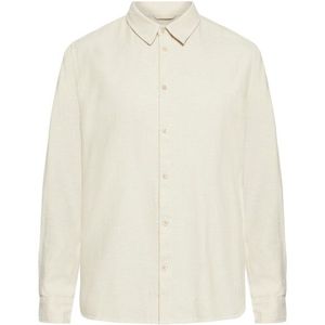 KnowledgeCotton Apparel Regular Fit Heavy Twill Flannel Overhemd (Heren |beige/wit)