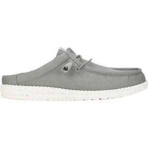 HeyDude Wally Slip Canvas Sandalen (Heren |grijs/wit)