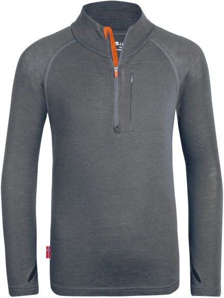 Trollkids Kids Lofoten Half Zip Merinoshirt (Kinderen |grijs)