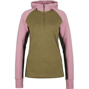 Stoic Womens MerinoFleece260 FlenSt Half Zip with Hood Merinohoodie (Dames |olijfgroen)