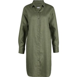 KnowledgeCotton Apparel Womens Classic Linen Dress Jurk (Dames |olijfgroen)