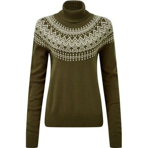 Sherpa Womens Camkilo Roll Neck Sweater Trui (Dames |olijfgroen)