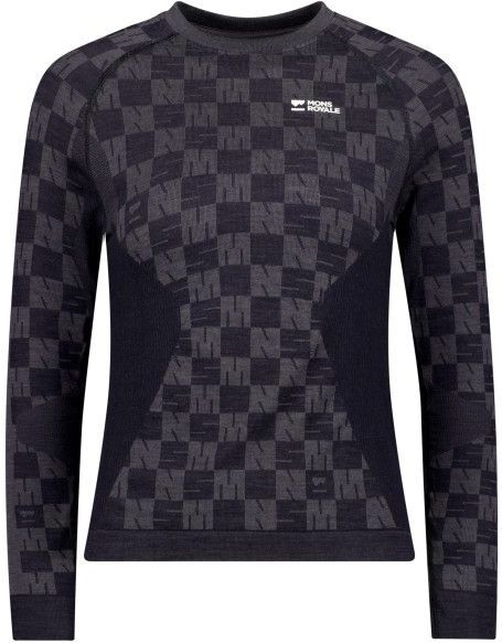 Mons Royale - Ascender Merino - Seamless L/S Merino-ondergoed - Grijs/Blauw