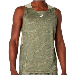 Asics Fujitrail Singlet Hardloopshirt (Heren |olijfgroen)
