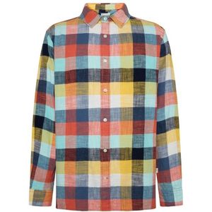 KnowledgeCotton Apparel Loose Fit Checkered Slub Shirt Overhemd (Heren |meerkleurig)