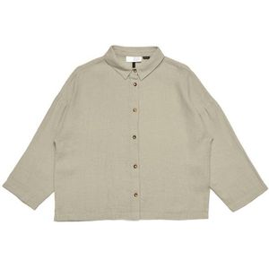 Mazine Womens 3/4 Sleeve Linen Shirt Blouse (Dames |grijs/beige)