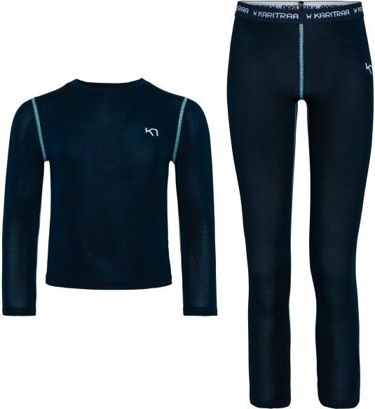 Kari Traa - Kids Ellie Set - Thermo-ondergoed - Blauw/Zwart