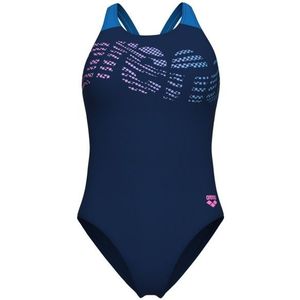ARENA - Flowing Swimsuit - Badpak - Marine/Turkoois - 100% Polyester