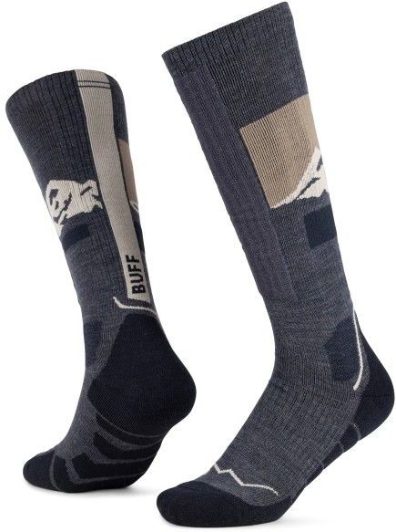 Buff Merino HW Over The Calf Skisokken (grijs)