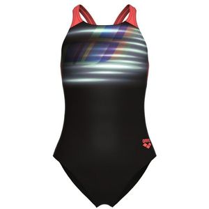 Arena - Fading Badpak V Back - Zwart/Calypso Coral - Badpak - 1 stuk