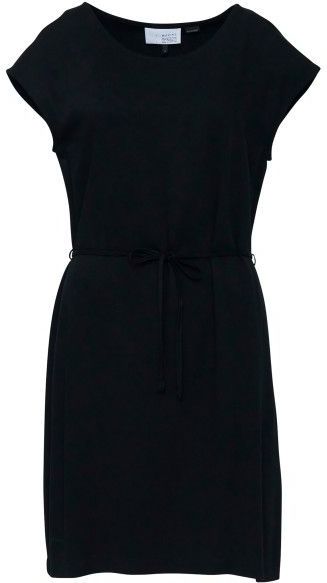 mazine - Zomerjurk - Zwart - Effen - Korte Lengte - Normale Pasvorm