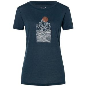 supernatural Womens Preikestolen Cliffs Tee Merinoshirt (Dames |blauw)