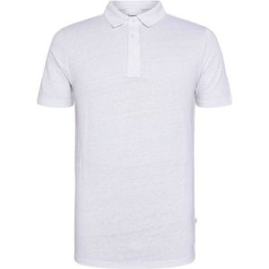 KnowledgeCotton Apparel Linen Polo Poloshirt (Heren |wit)
