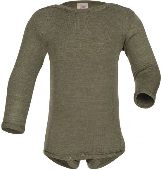 Engel - Baby-Body - Olijfgroen - Langarm - Merino-ondergoed