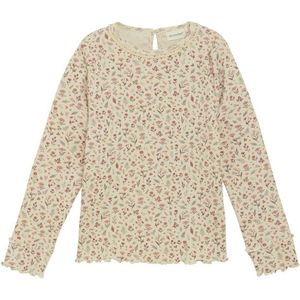 Minymo Kids T-Shirt L/S AOP Rib Longsleeve (Kinderen |beige)