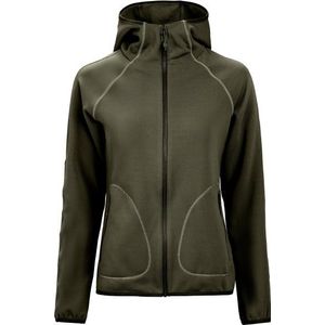The Mountain Studio Womens Tech Fleece Hood Fleecevest (Dames |olijfgroen)