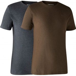 Deerhunter Basic T-Shirt 2-Pack T-shirt (Heren |bruin)