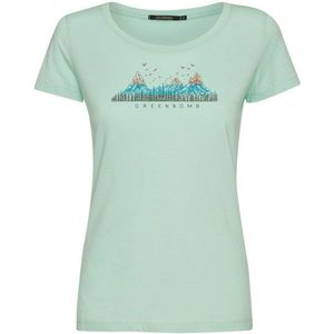 GreenBomb Womens Nature Mountain Colours Loves T-Shirts T-shirt (Dames |groen)