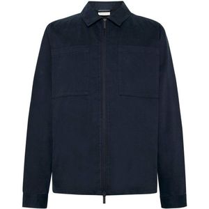 KnowledgeCotton Apparel - Twill Overshirt - Blauw - Overhemd
