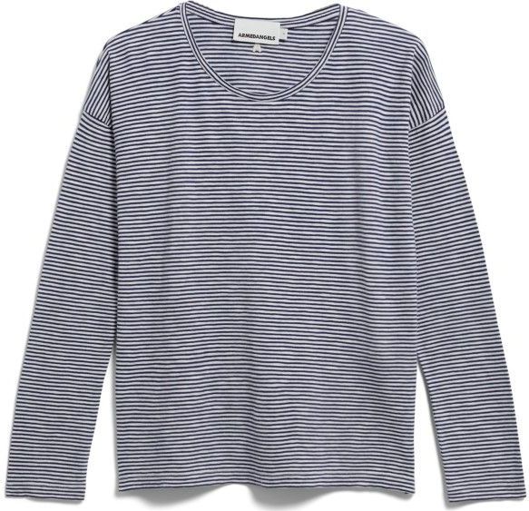 ARMEDANGELS - XIANAA - Shirt - Zwart/Wit - Ronde Hals - Lange Mouw