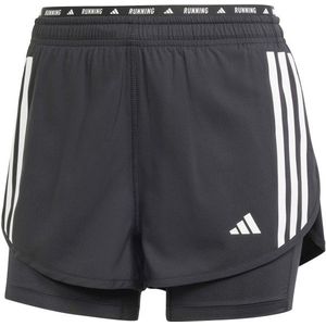 adidas Womens Own The Run 3-Stripes 2in1 Shorts Hardloopshort (Dames |grijs)