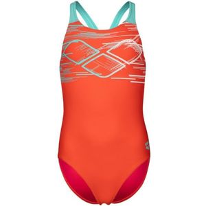 Arena Girls Pastime Swimsuit V Back Badpak (Kinderen |rood)