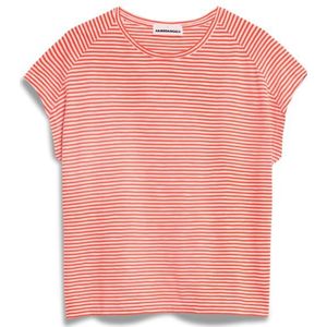 ARMEDANGELS Womens Ofeliaa Lovely Stripes T-shirt (Dames |roze/rood)