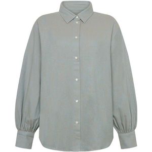 KnowledgeCotton Apparel - Fisbone Flanel Blouse - Grijs - Dames